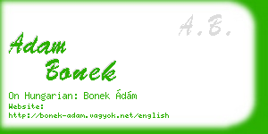 adam bonek business card